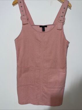 Forever 21 woman’s size medium Pink Pinafore Corduroy Dress